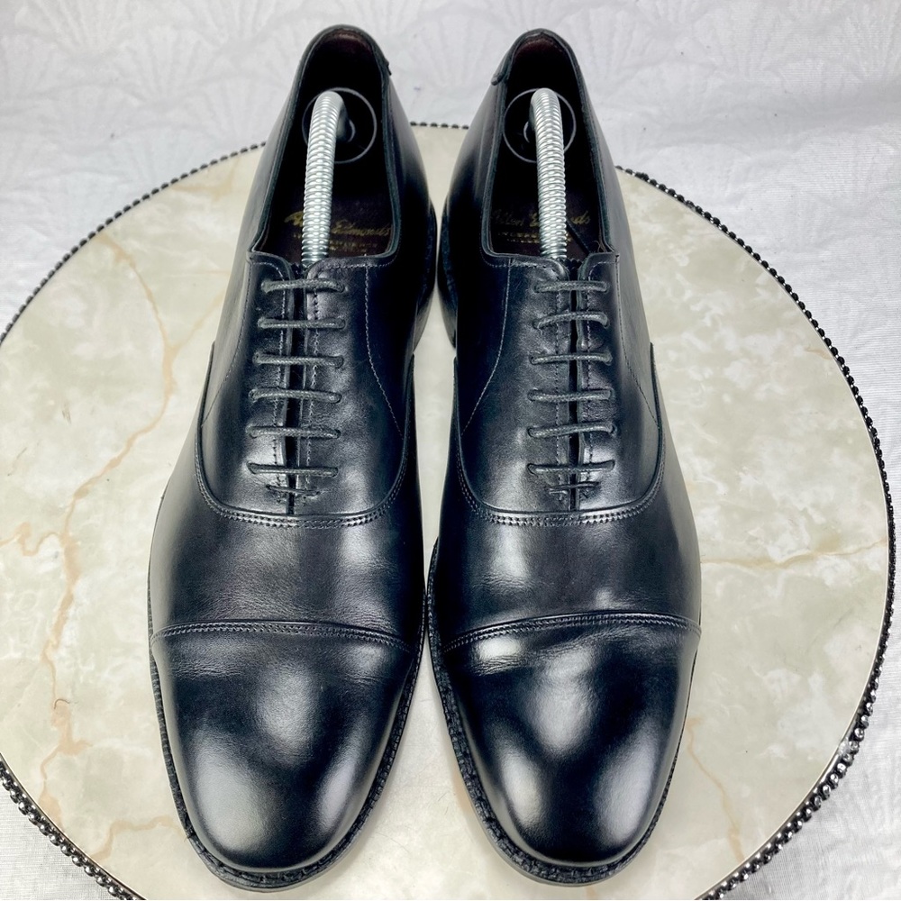 Allen Edmonds Hopkinson Mens Size 9.5 Black Leather Cap Toe Oxford Dress Shoes - Picture 4 of 11